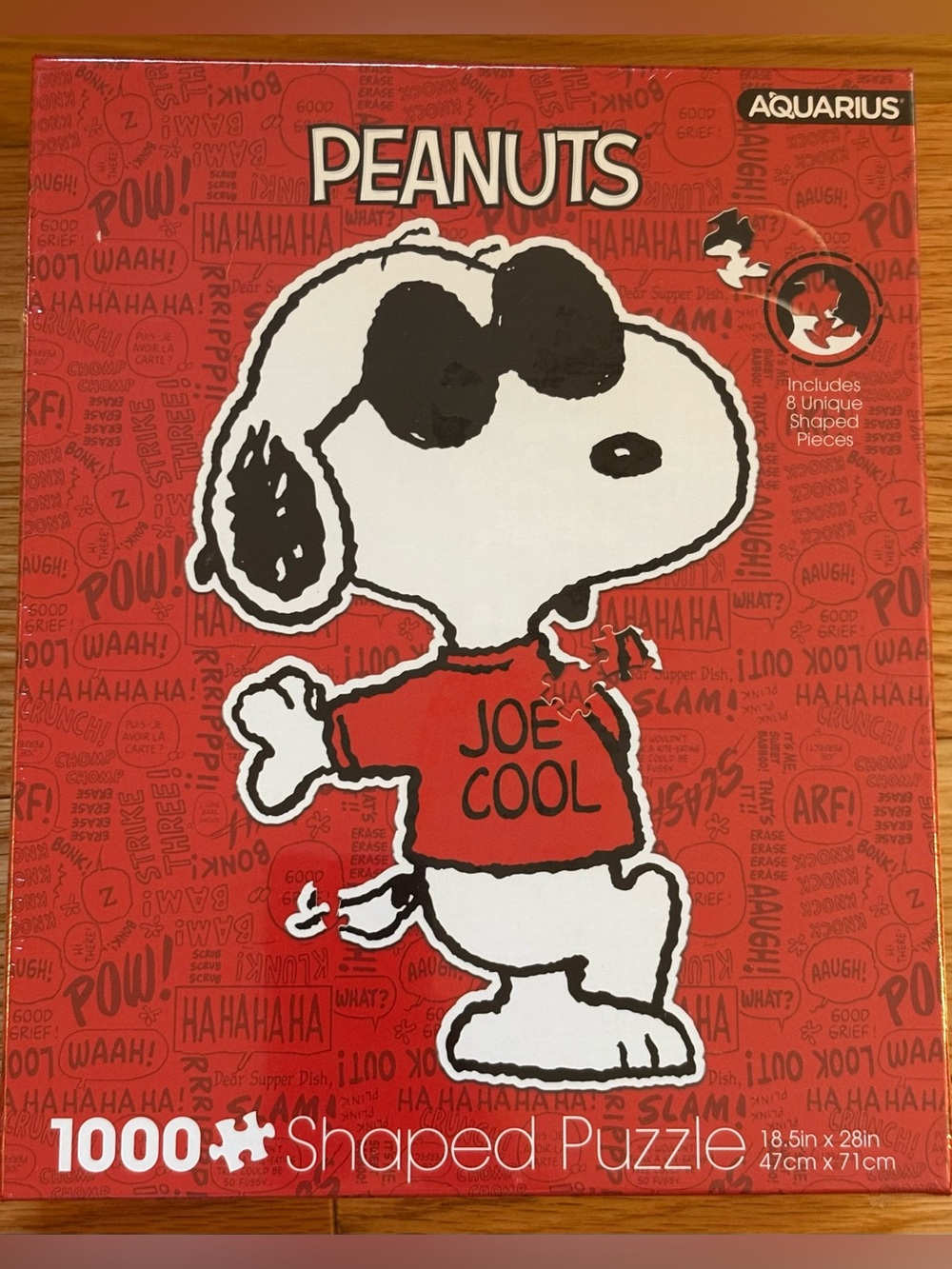 Aquarius Peanuts Snoopy Joe Cool 18.5" x 28" 1000 Piece Shaped Puzzle New